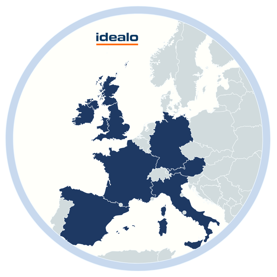 Mapa působení idealo