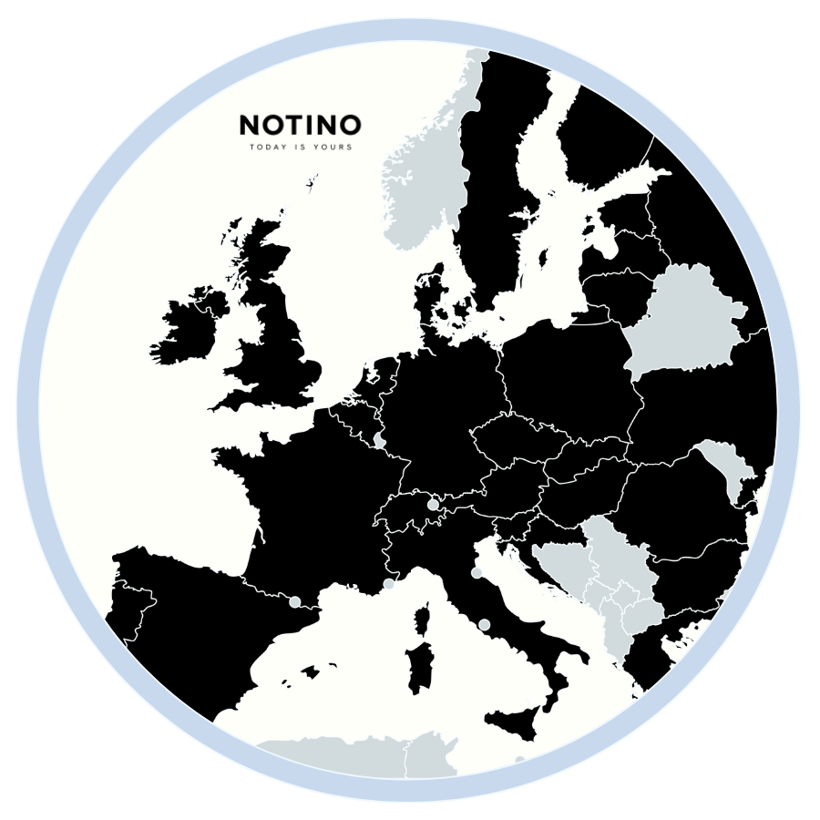 Mapa působení Notino
